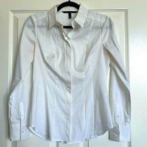 White House black market white button down blouse. Size 4